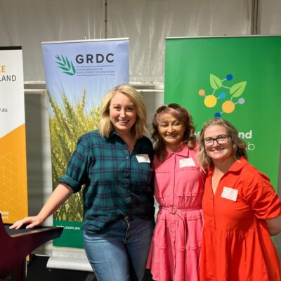 Jane Bunn, iTrazo CEO Reeanjou Ram and GroundUp participant Sarah Donovan